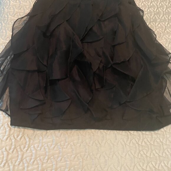 NWT! Rachel Zoe Strapless 100% Silk Black Ruffle Dress (Size 8) - Picture 9 of 16